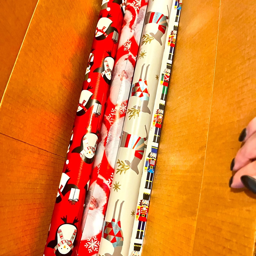Lot of Christmas Wrapping Paper & Misc Gift Bags